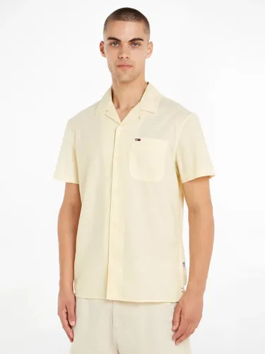 Tommy Hilfiger Linen and Organic Cotton Camp Shirt, Lemon Zest - Lemon Zest - Male