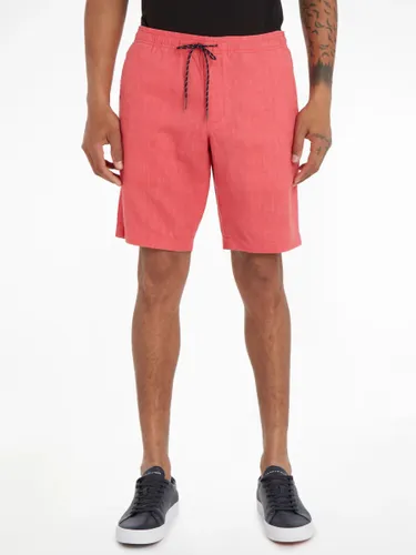 Tommy Hilfiger Linen Shorts, Deep Crimson Fruit - Deep Crimson Fruit - Male