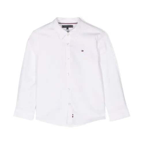 Tommy Hilfiger , Logo Embroidered White Shirt ,White male, Sizes: