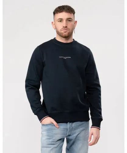 Tommy Hilfiger Logo Mens Tipped Sweatshirt - Navy