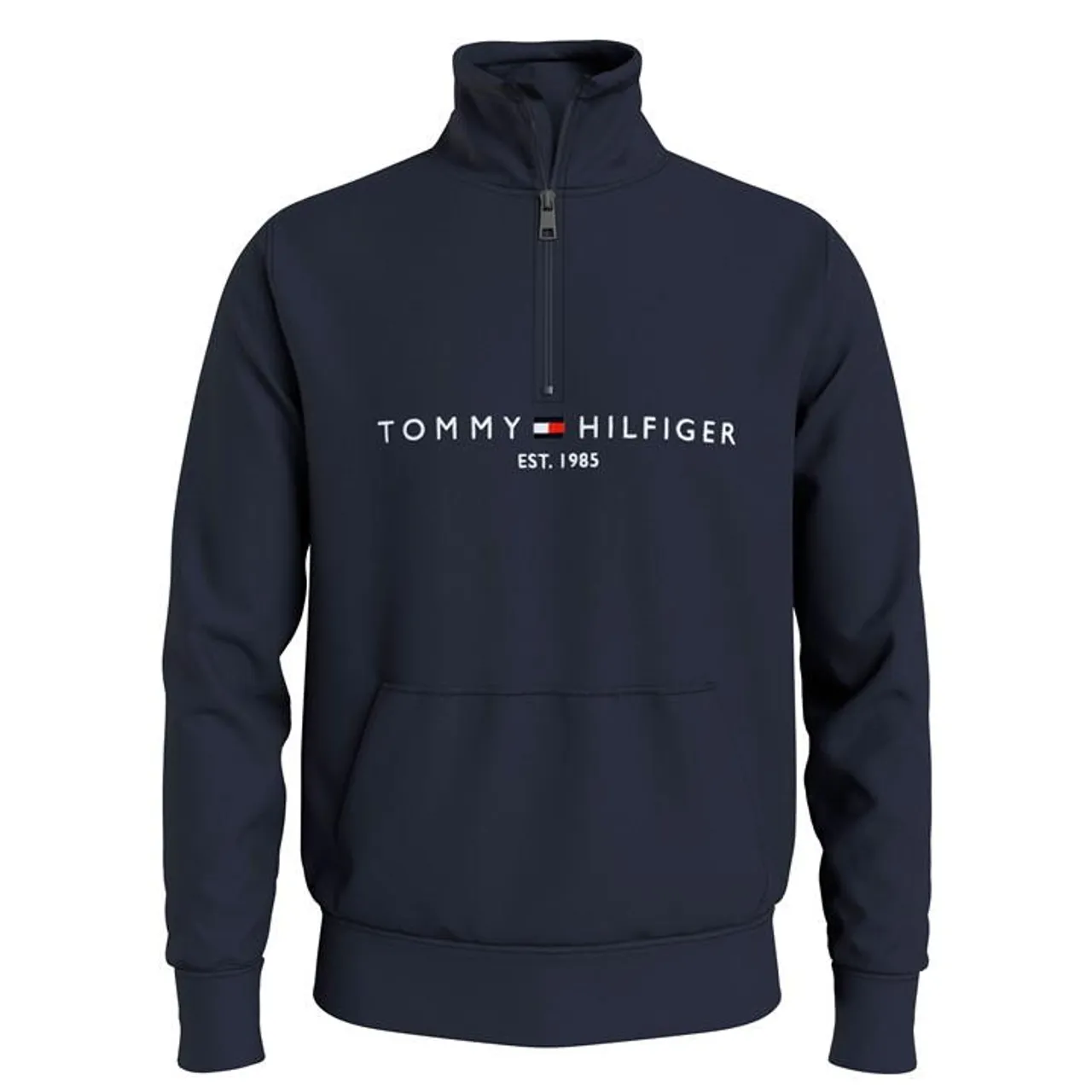 Tommy Hilfiger Logo Mockneck Sweatshirt - Blue