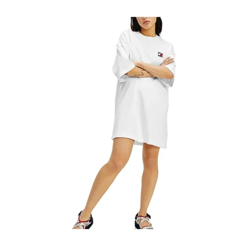 Tommy Hilfiger , Logo Oversized T-Shirt ,White female, Sizes: