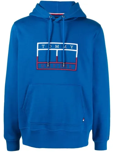 Tommy Hilfiger logo-patch hoodie - Blue