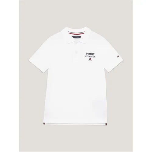 Tommy Hilfiger Logo Polo Short Sleeve Shirt Junior - White