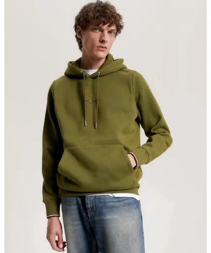 Tommy Hilfiger Logo Tipped Mens Hoodie - Green