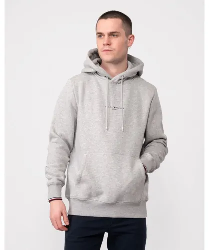 Tommy Hilfiger Logo Tipped Mens Hoodie - Light Grey