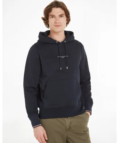 Tommy Hilfiger Logo Tipped Mens Hoodie - Navy