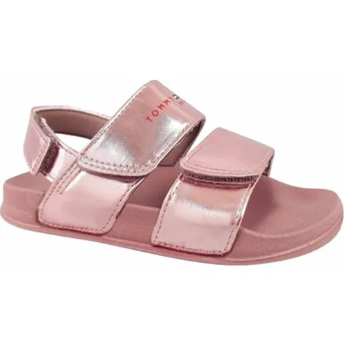 Tommy Hilfiger  Logo Velcro Sandal  boys's Children's Sandals in Pink