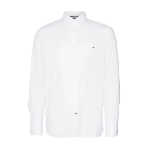 Tommy Hilfiger , Long Sleeve Flex Dobby Shirt ,White male, Sizes: