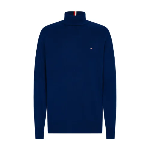Tommy Hilfiger , Luxury Cotton Cashmere Sweater ,Blue male, Sizes: