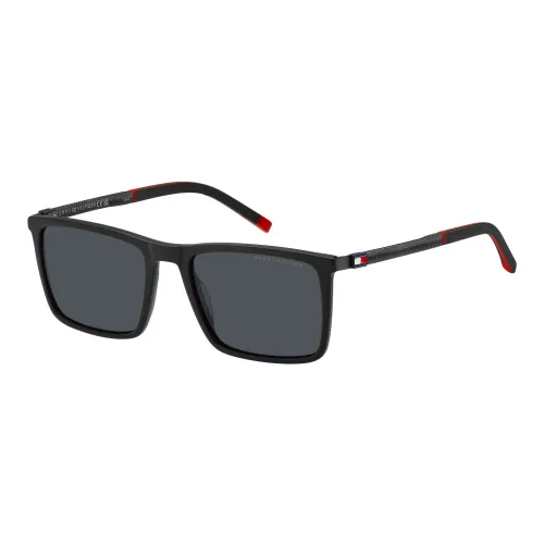 Tommy Hilfiger , Matte Black/Grey Sunglasses TH 2077/S ,Black male, Sizes: