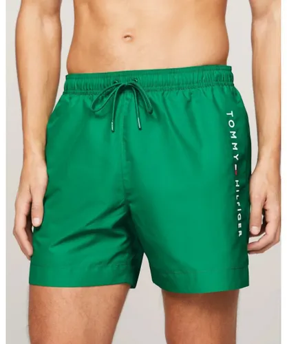 Tommy Hilfiger Medium Drawstring Mens Swim Shorts - Green Recycled polyester