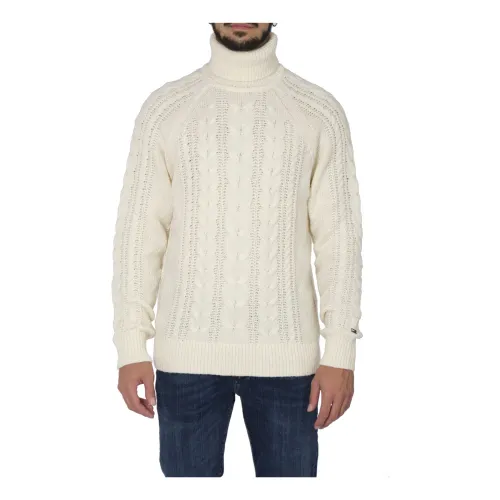 Tommy Hilfiger , Men Cable Roll Neck Turtleneck ,White male, Sizes: