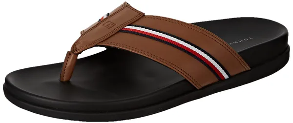 Tommy Hilfiger Men Leather Toe Post Sandal Flip-Flops