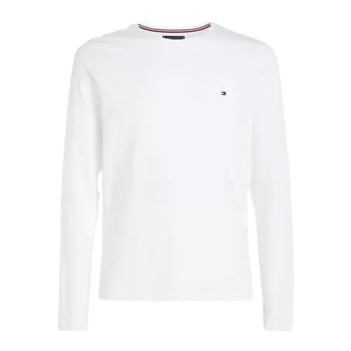 Tommy Hilfiger , Men Long Sleee Solid Color T-shirt ,White male, Sizes: