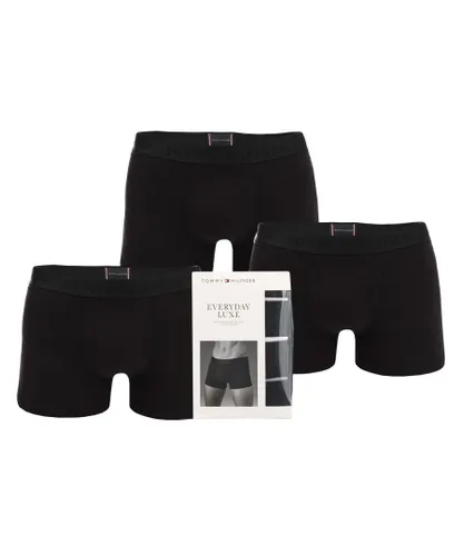Tommy Hilfiger Mens 3 Pack Boxer Shorts in Black Cotton