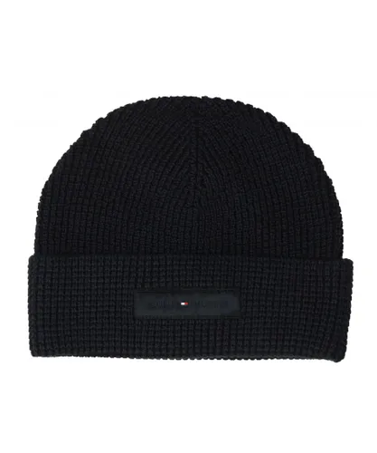 Tommy Hilfiger Mens Accessories 1985 Waffle Knit Beanie Hat in Navy - Blue Cotton - One