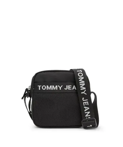 Tommy Hilfiger Mens Adjustable Strap Across-Body Bag with Multiple Pockets in Black - One Size