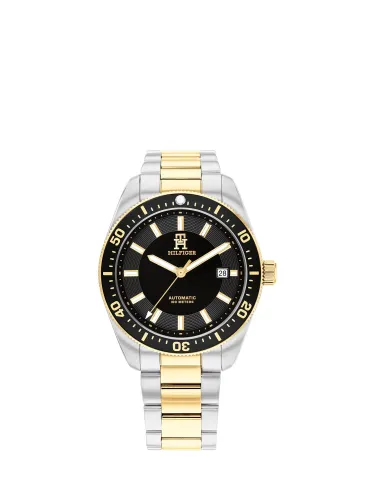 Tommy Hilfiger Men's Automatic Date Bracelet Strap Watch - Silver/Gold 1710552 - Male