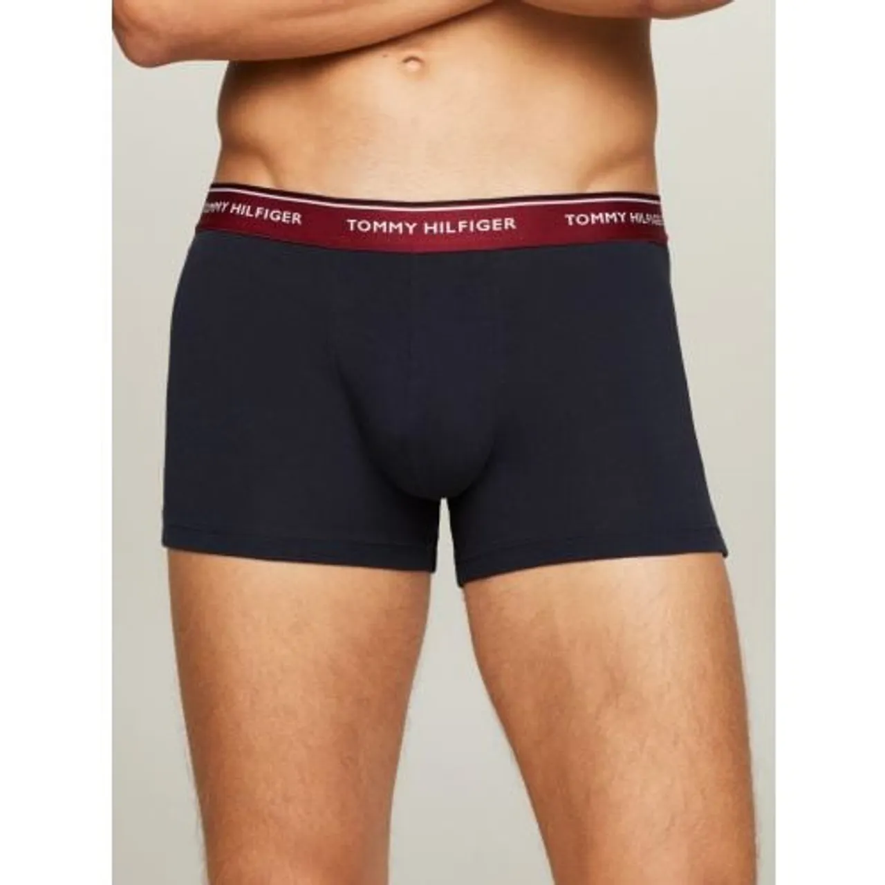 Tommy Hilfiger Mens Blue Spell Fierce Red Army Green Rouge Blue 5-Pack Waistband Trunk