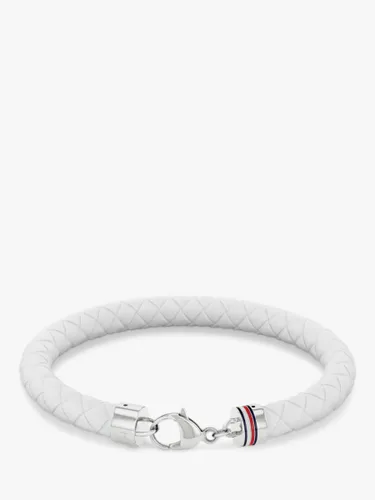 Tommy Hilfiger Men's Braided Silicone Bracelet - White - Male