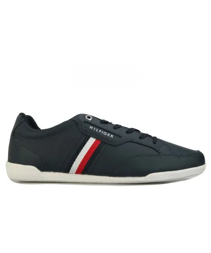 Tommy Hilfiger Mens Classic Low Top Cupsole Trainers in Navy Leather