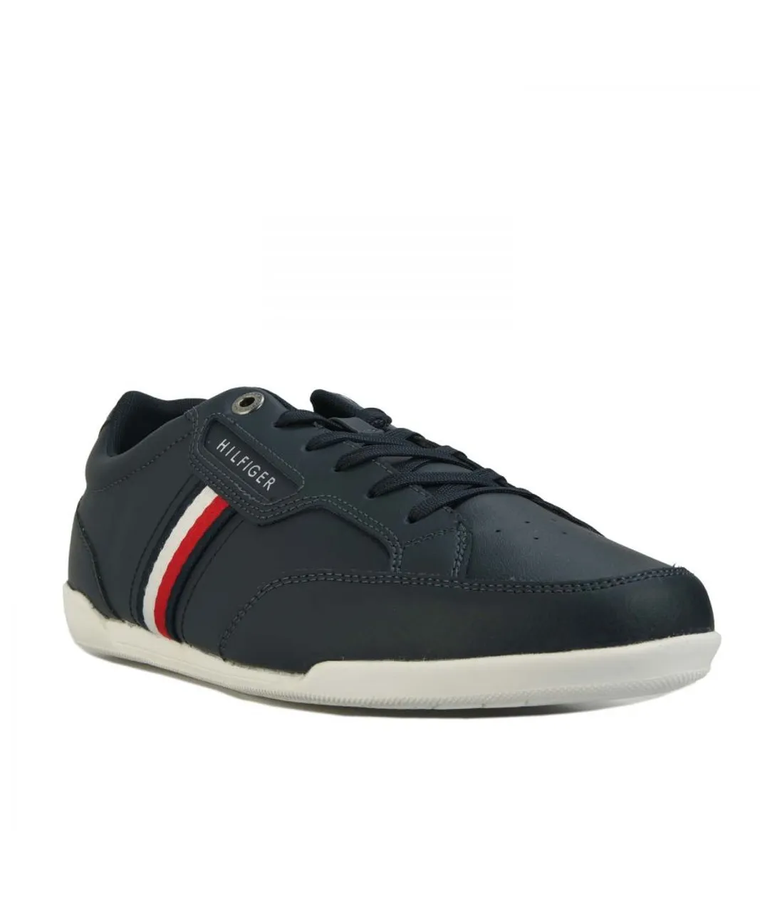 Tommy Hilfiger Mens Classic Low Top Cupsole Trainers in Navy Leather