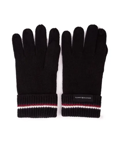 Tommy Hilfiger Mens Corporate Knit Gloves - Black - One