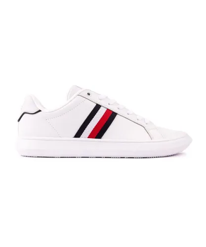 Tommy Hilfiger Mens Corporate Stripes Trainers - White