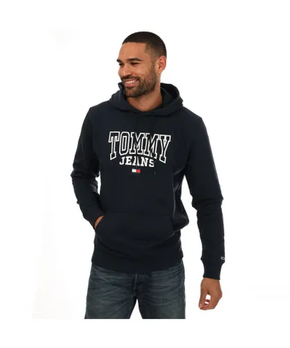 Tommy Hilfiger Mens Graphic Hoody in Navy Cotton