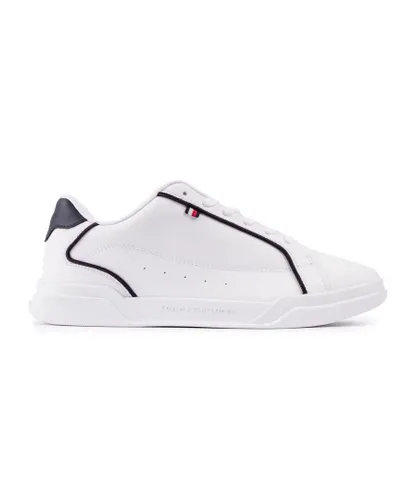 Tommy Hilfiger Mens Lo Cup Leather Trainers - White
