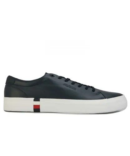 Tommy Hilfiger Mens Modern Vulc Leather Trainers in Navy