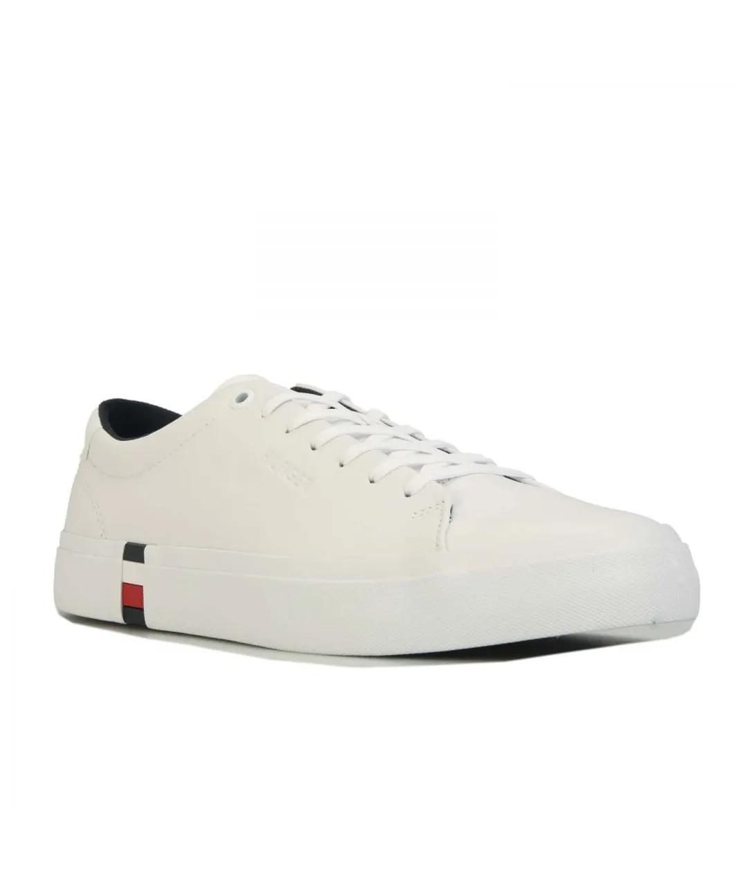 Tommy Hilfiger Mens Modern Vulc Leather Trainers in White