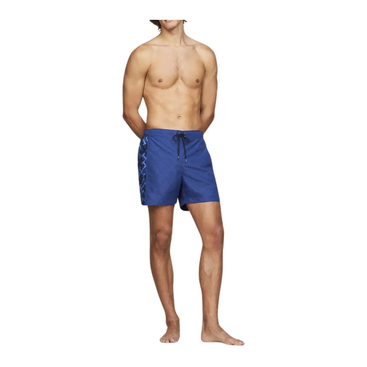 Tommy Hilfiger , Men's Monogram Insert Shorts ,Blue male, Sizes: