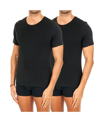 Tommy Hilfiger Mens Pack-2 short-sleeved undershirt 2S87902163 man - Black