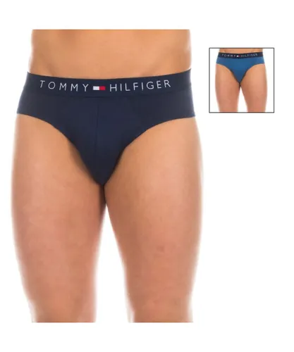 Tommy Hilfiger Mens Pack-2 Slips breathable fabric and anatomical front 1U87905064 man - Blue