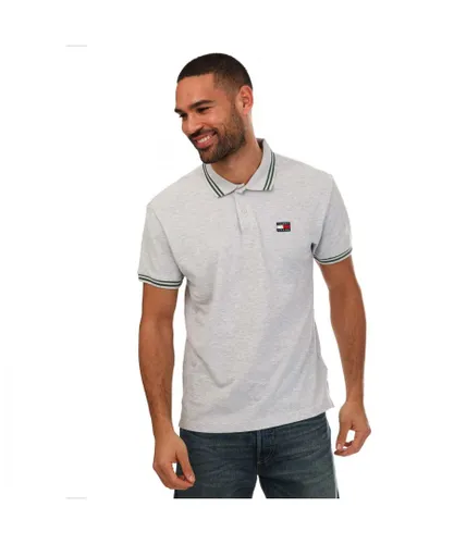 Tommy Hilfiger Mens Polo Shirt in Grey Cotton