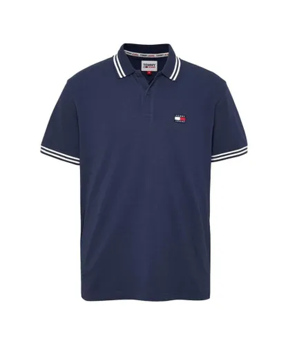 Tommy Hilfiger Mens Polo Shirt in Navy Cotton