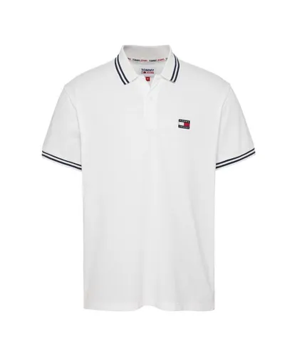 Tommy Hilfiger Mens Polo Shirt in White Cotton