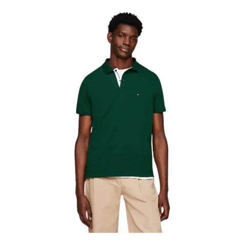 Tommy Hilfiger , Men's Polo Shirt with Contrast Button Placket ,Green male, Sizes:
