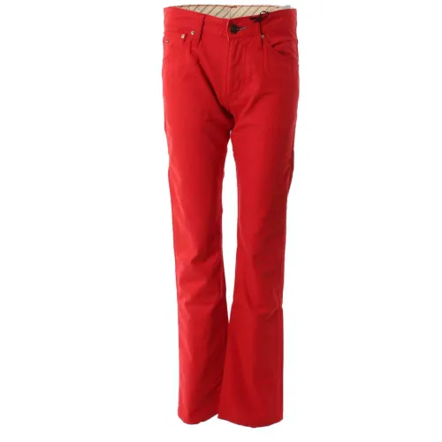 Tommy Hilfiger , Mens Red Cotton Pants ,Red male, Sizes: