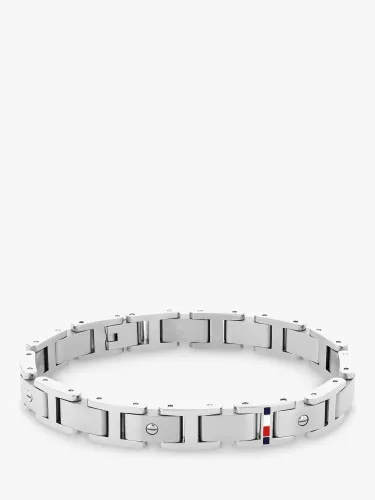 Tommy Hilfiger Men's Screw Down Links Bracelet, Silver - Silver - Male
