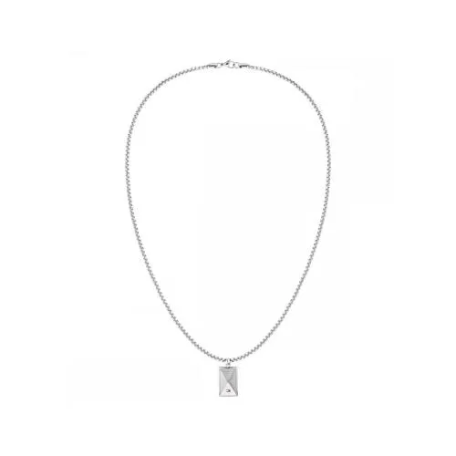 Tommy Hilfiger Mens Silver Geometric Necklace