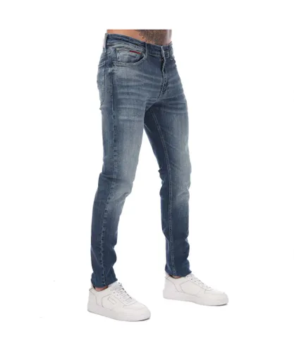 Tommy Hilfiger Mens Simon Skinny Faded Jeans in Denim - Blue Cotton