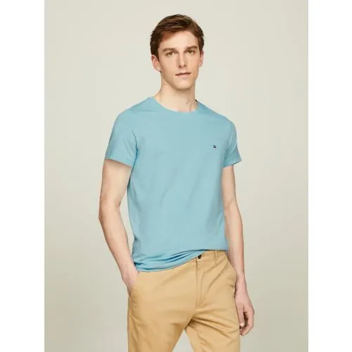 Tommy Hilfiger Mens Sleepy Blue Stretch Slim Fit T-Shirt