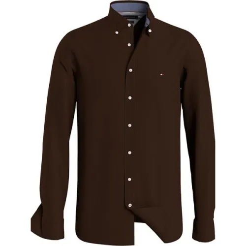 Tommy Hilfiger , Men`s Slim Flex Corduroy Shirt ,Brown male, Sizes: