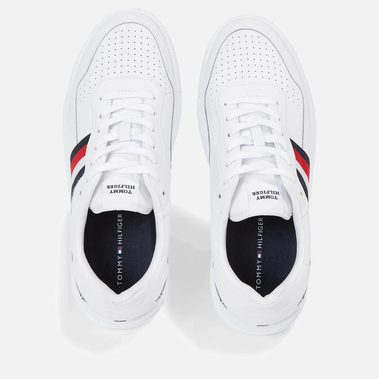 Tommy Hilfiger Men's Supercup Stripes Leather Trainers - UK 10.5