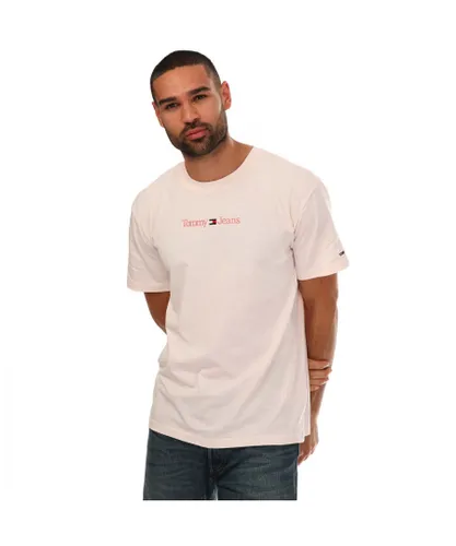 Tommy Hilfiger Mens T-Shirt in Pink Cotton