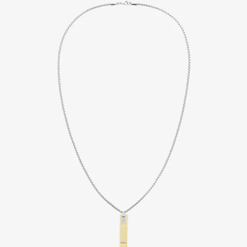 Tommy Hilfiger Mens Two Tone Dog Tag Necklace 2790351