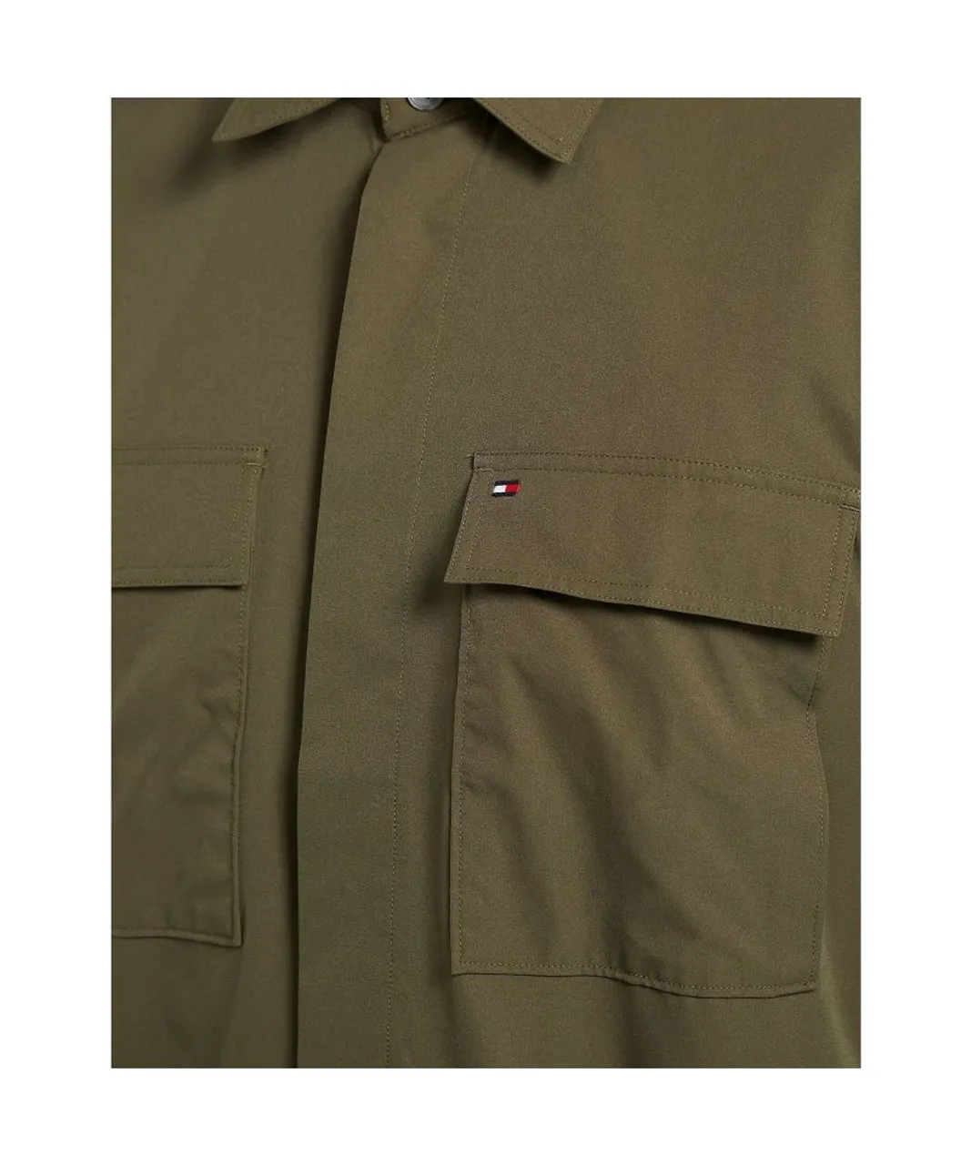 Tommy Hilfiger Mens Utility Overshirt in olive Cotton